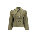 Veste longue bicolore en coton Alexander McQueen