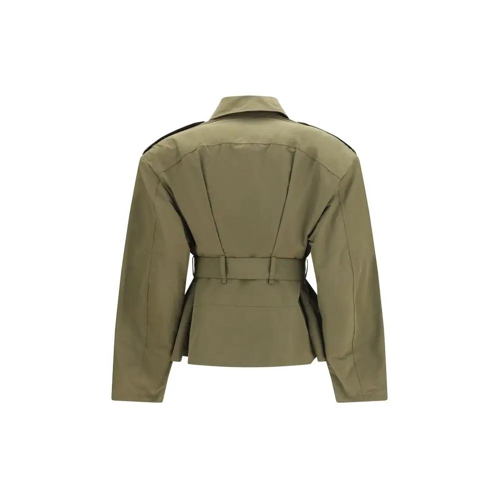 Veste longue bicolore en coton Alexander McQueen