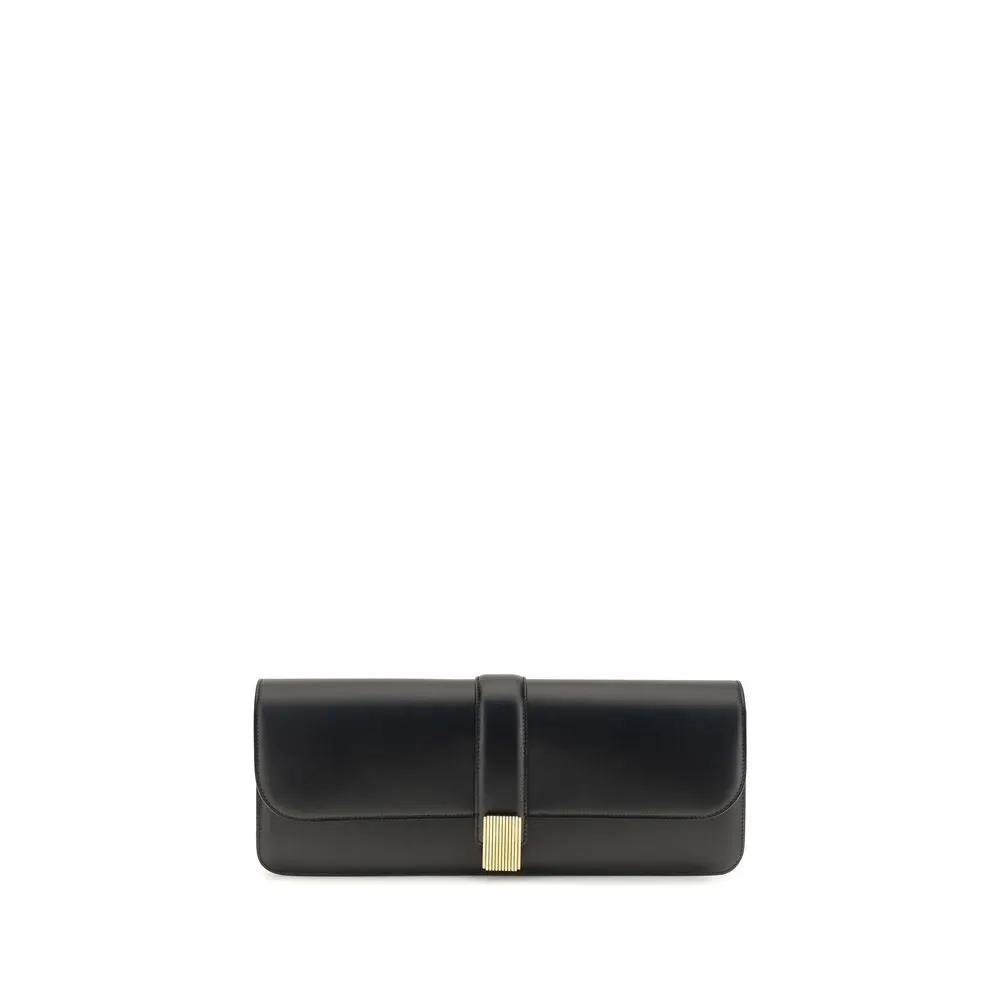 Pochette en cuir de veau noir Bos Taurus Khaite