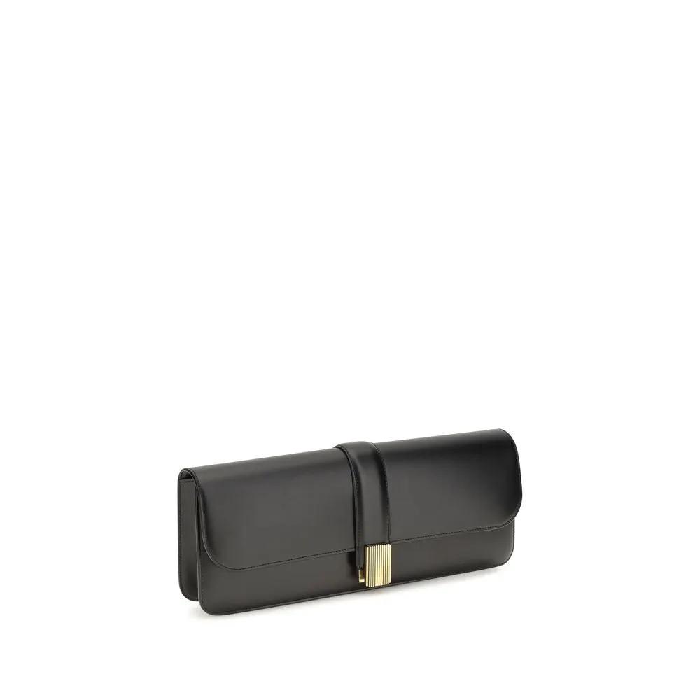 Pochette en cuir de veau noir Bos Taurus Khaite