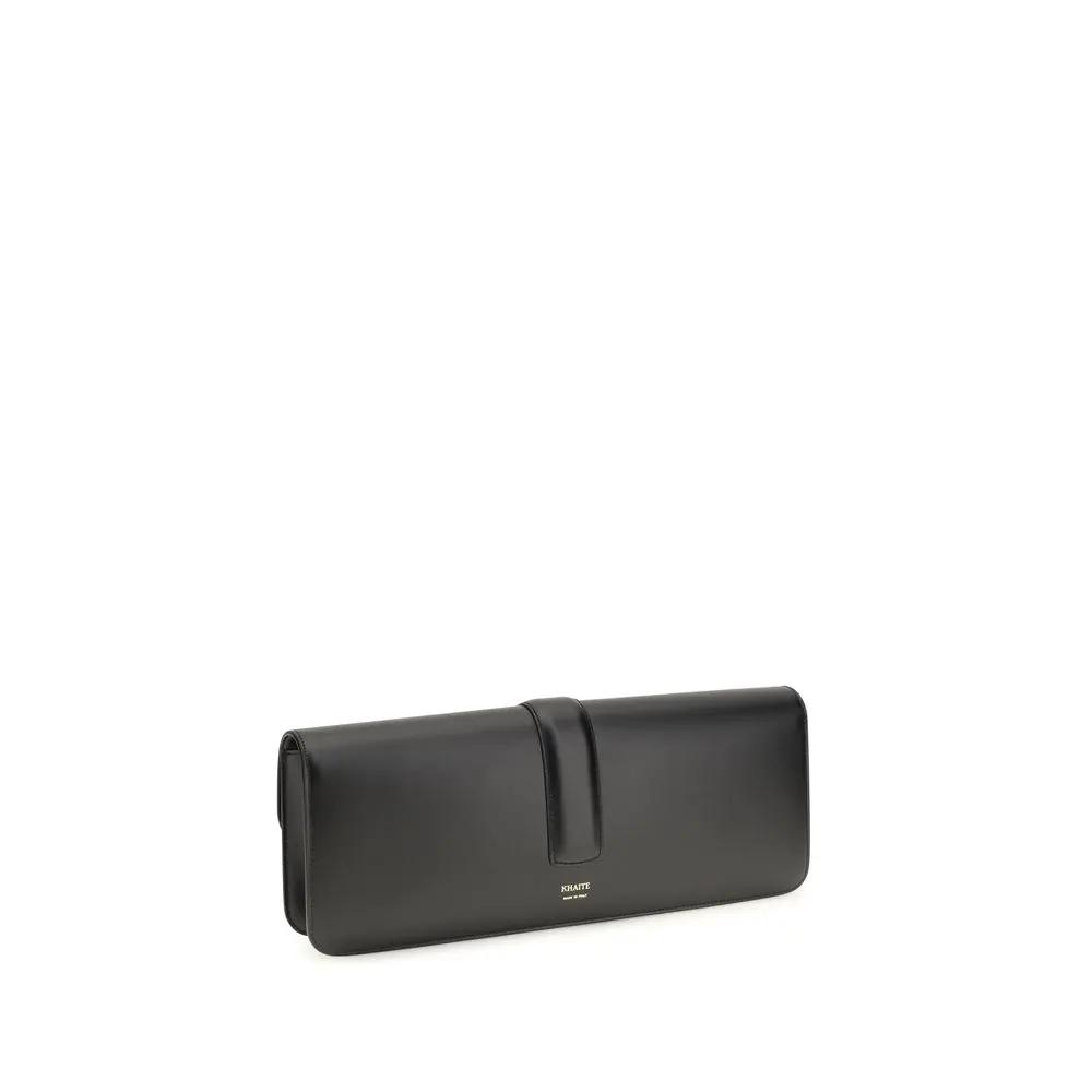 Pochette en cuir de veau noir Bos Taurus Khaite