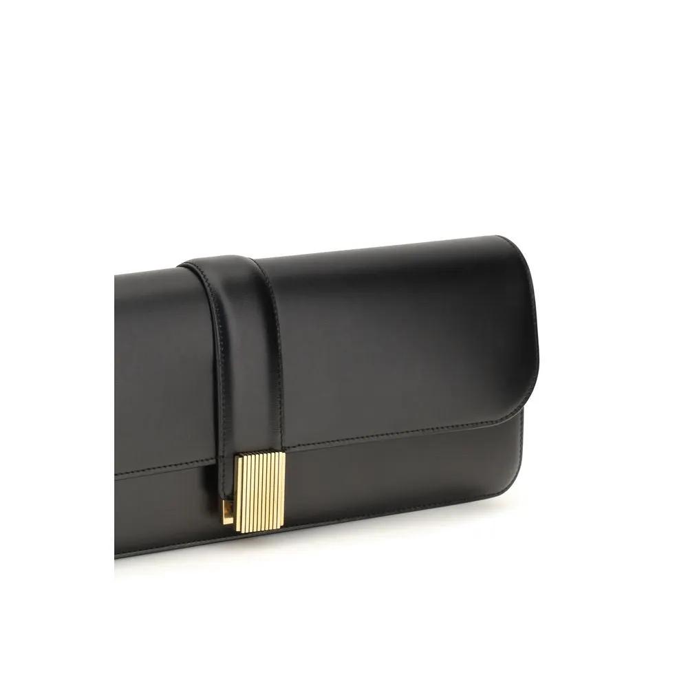 Pochette en cuir de veau noir Bos Taurus Khaite