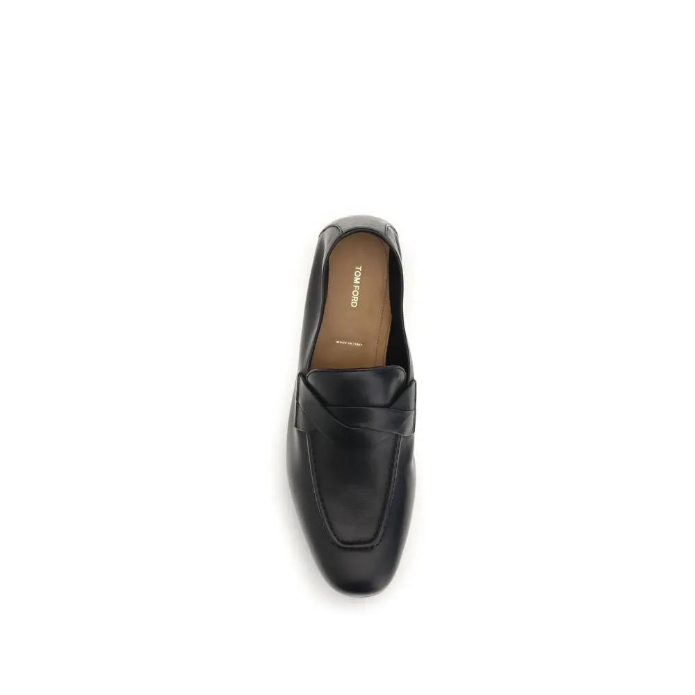 Mocassins à enfiler Tom Ford Bos Taurus en cuir de veau noir
