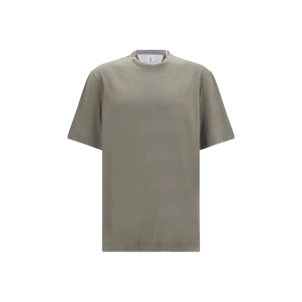 Brunello Cucinelli Bicolor Cotton T-Shirt