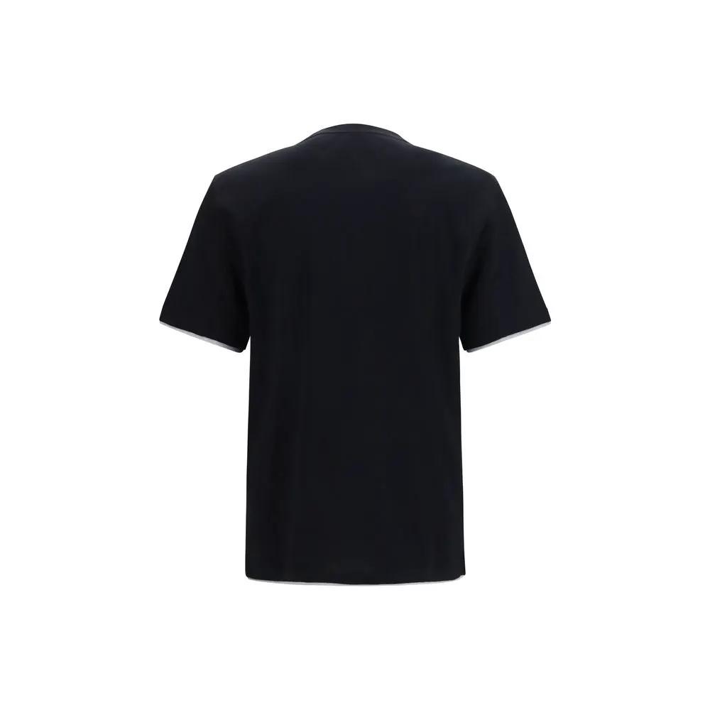 T-shirt en coton noir Brunello Cucinelli