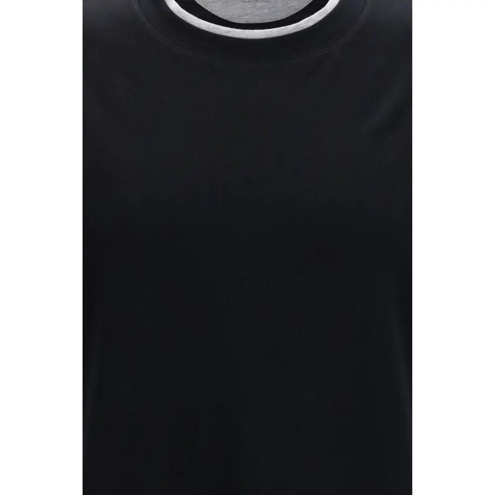T-shirt en coton noir Brunello Cucinelli