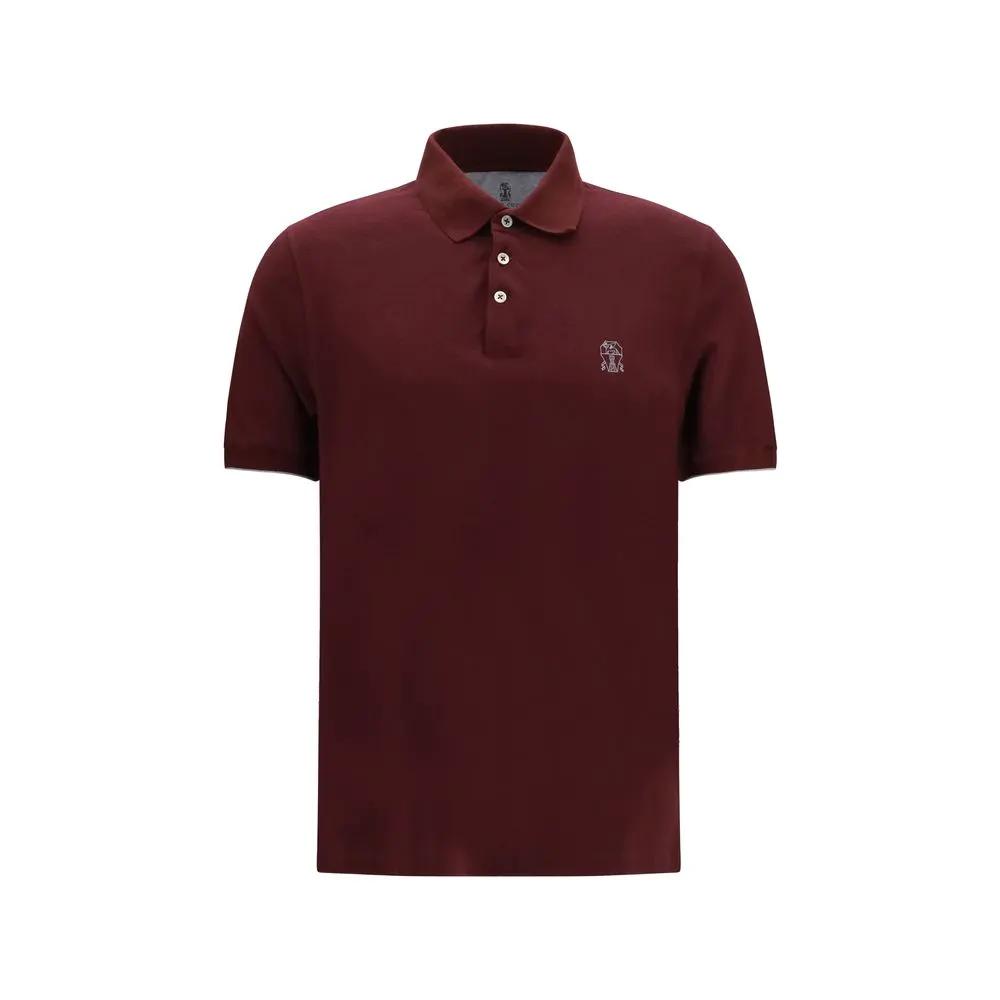 Chemise en coton bordeaux Brunello Cucinelli