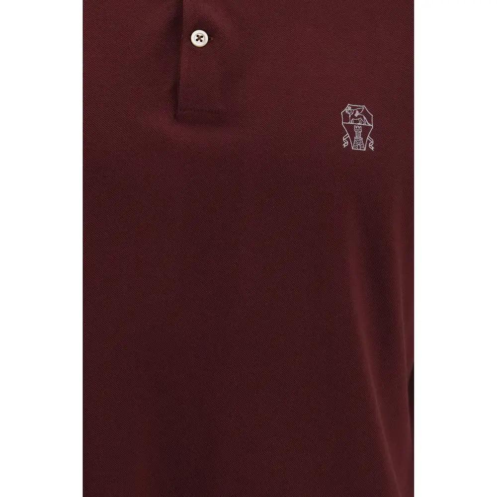 Chemise en coton bordeaux Brunello Cucinelli