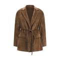 Veste longue Brunello Cucinelli en viscose marron