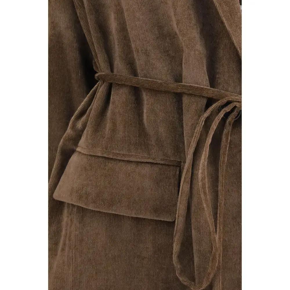 Veste longue Brunello Cucinelli en viscose marron