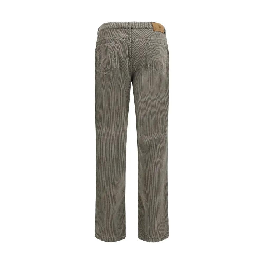 Pantalon décontracté en coton bicolore Brunello Cucinelli