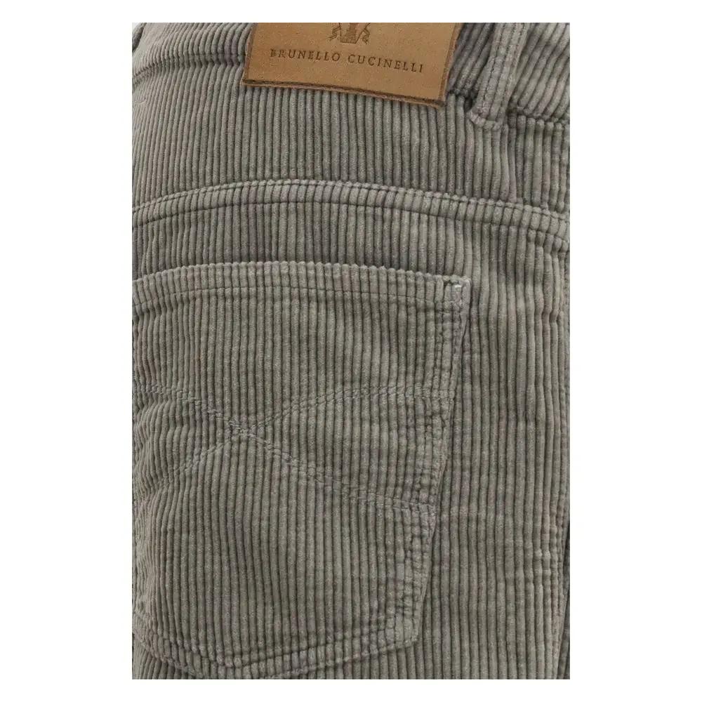 Pantalon décontracté en coton bicolore Brunello Cucinelli