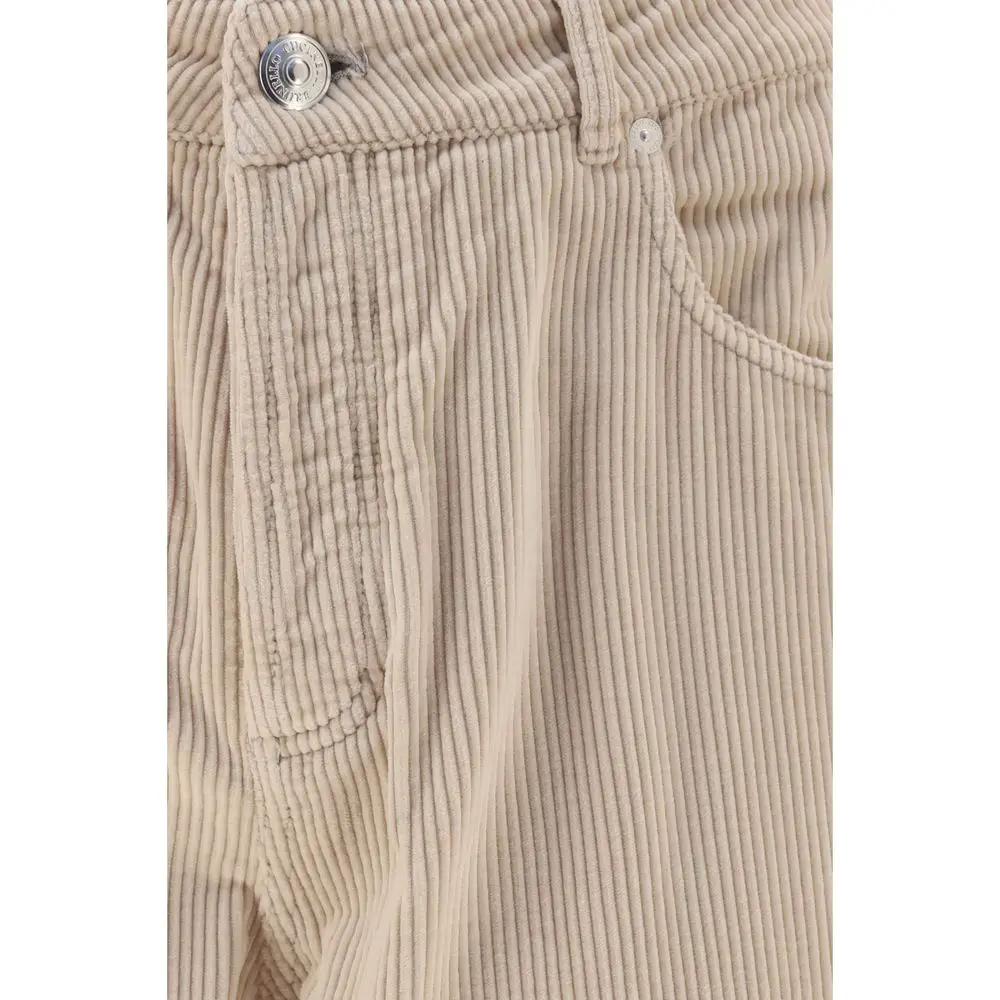 Brunello Cucinelli Pantalon décontracté en coton beige