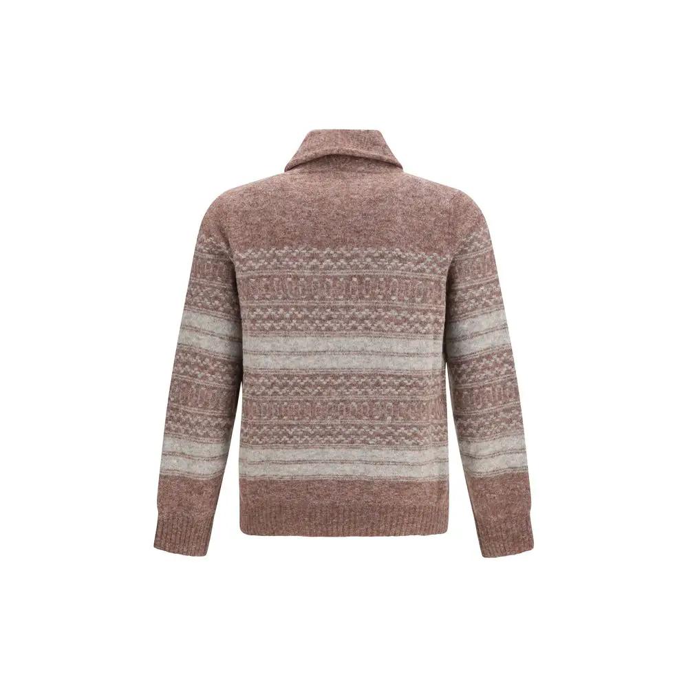 Cardigan Brunello Cucinelli Bordeaux en Alpaga Vicuña Pacos