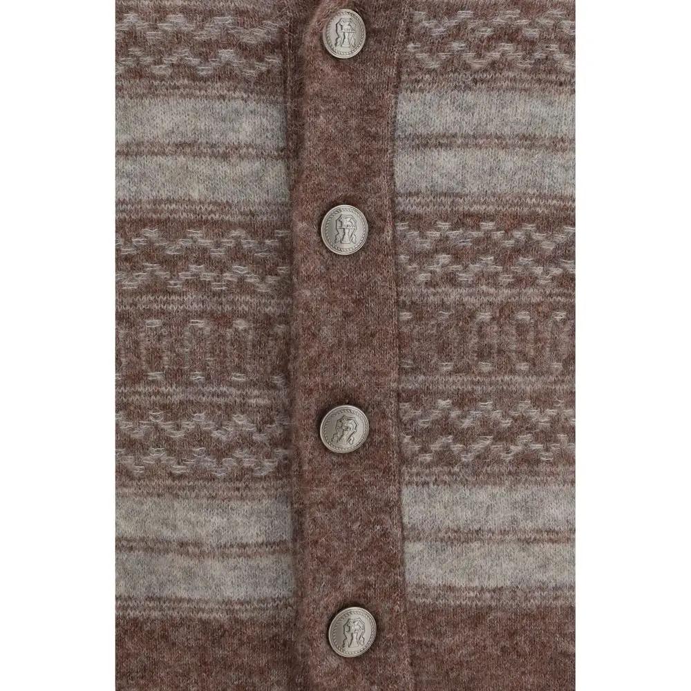Cardigan Brunello Cucinelli Bordeaux en Alpaga Vicuña Pacos