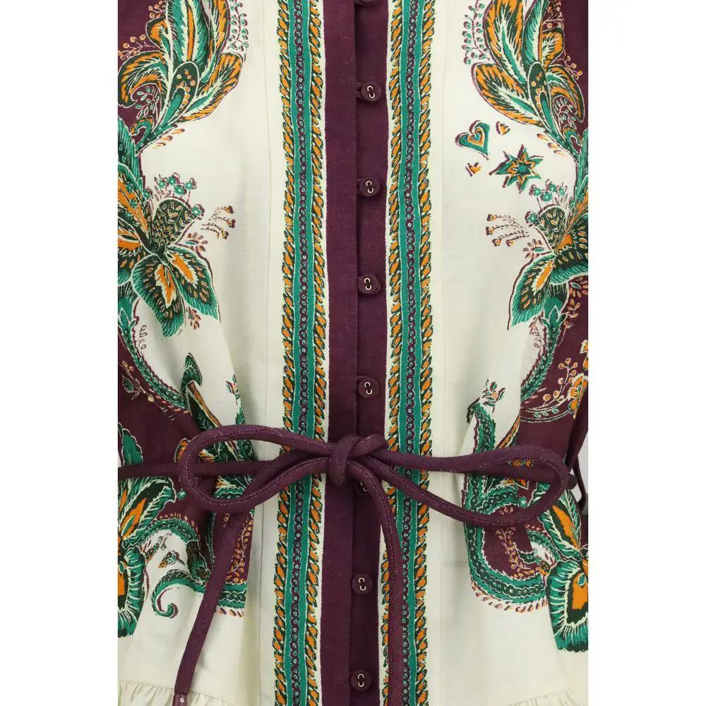 Robe décontractée en lin multicolore Alemais