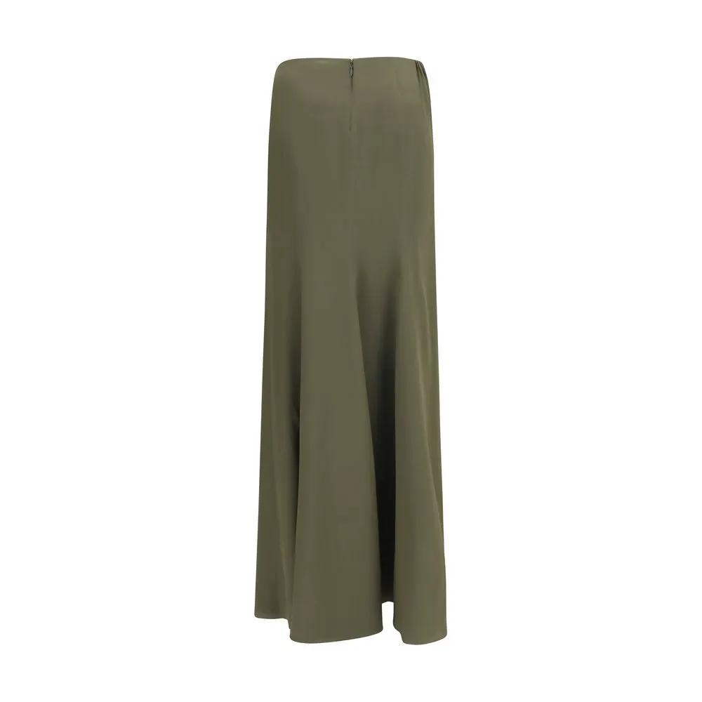 Jupe longue en soie bicolore Alexander McQueen
