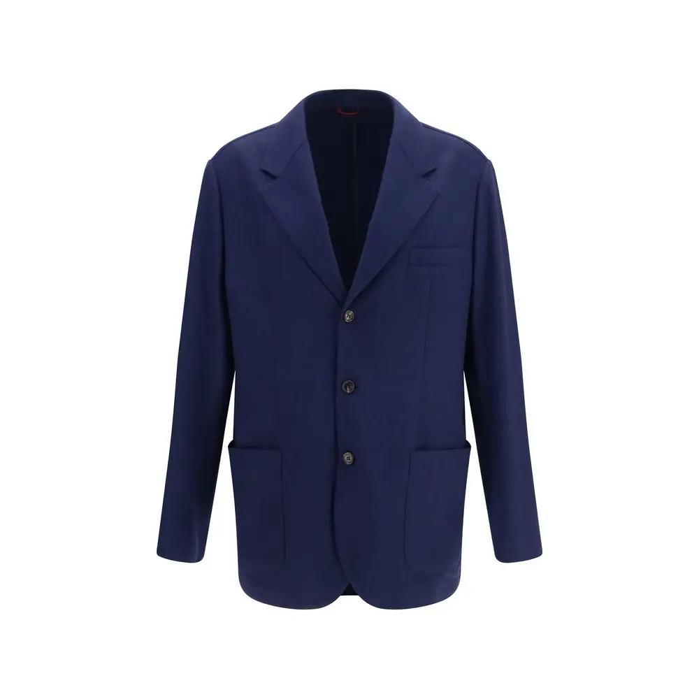 Brunello Cucinelli Blue Cashmere Full-Length Jacket