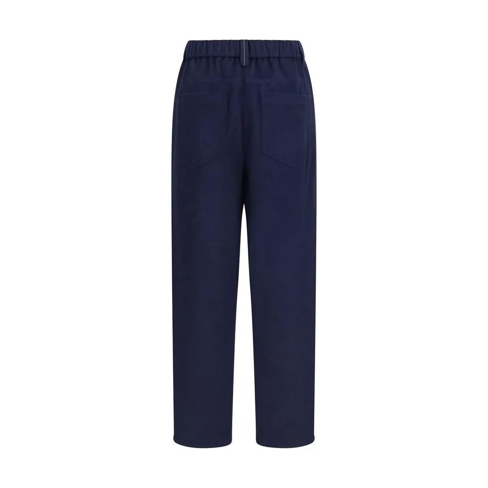 Pantalon Brunello Cucinelli en Laine Bleu Oves Aries
