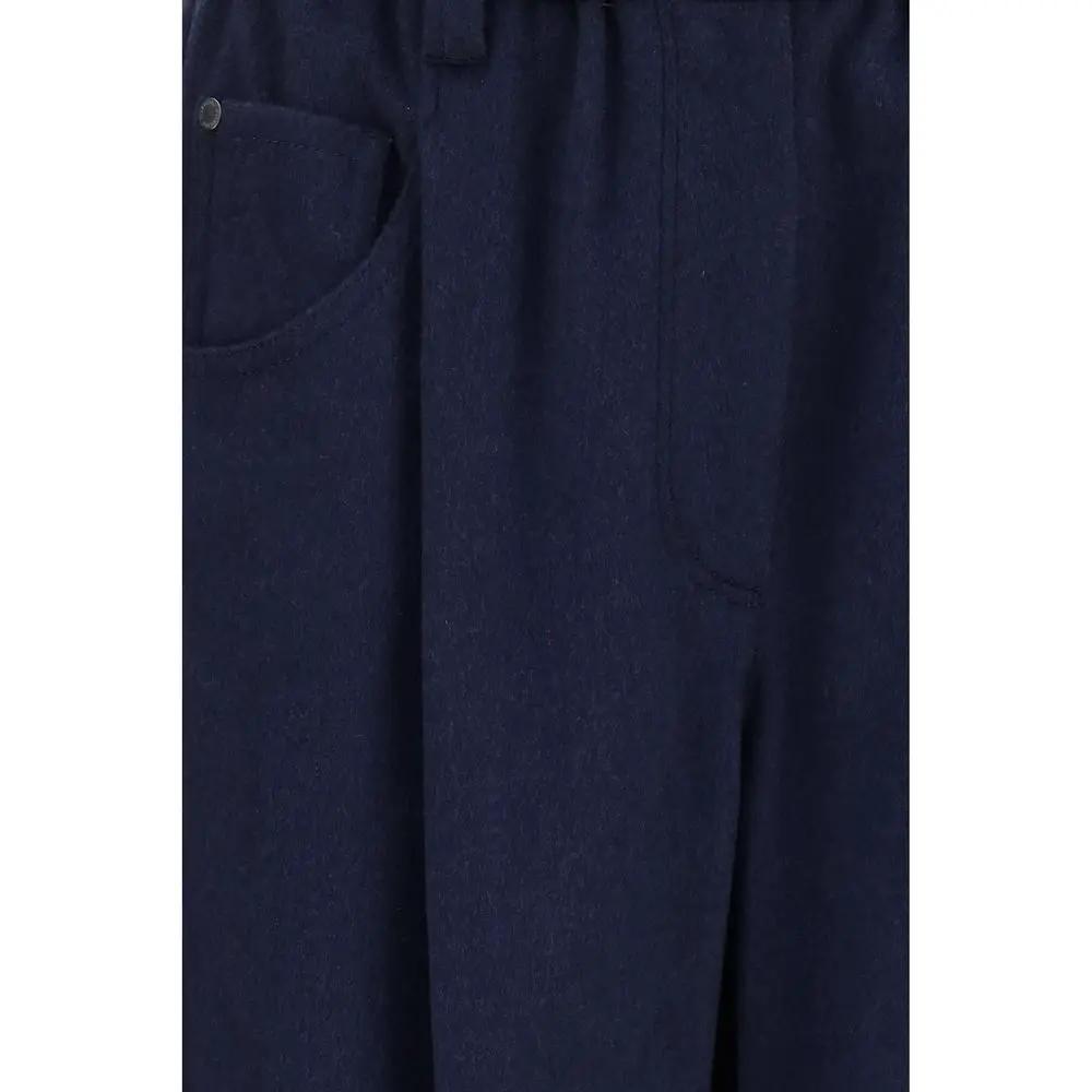 Pantalon Brunello Cucinelli en Laine Bleu Oves Aries