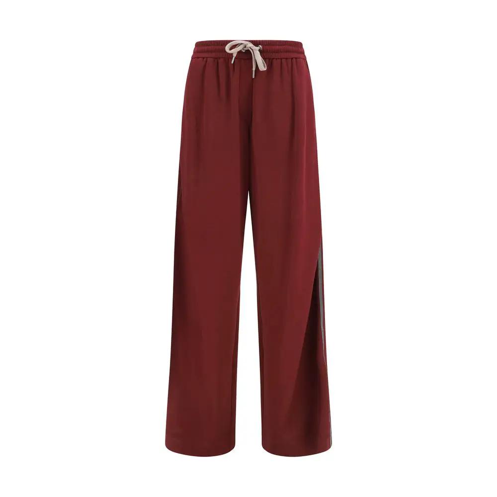 Brunello Cucinelli Bordeaux Cotton Athletic Pants