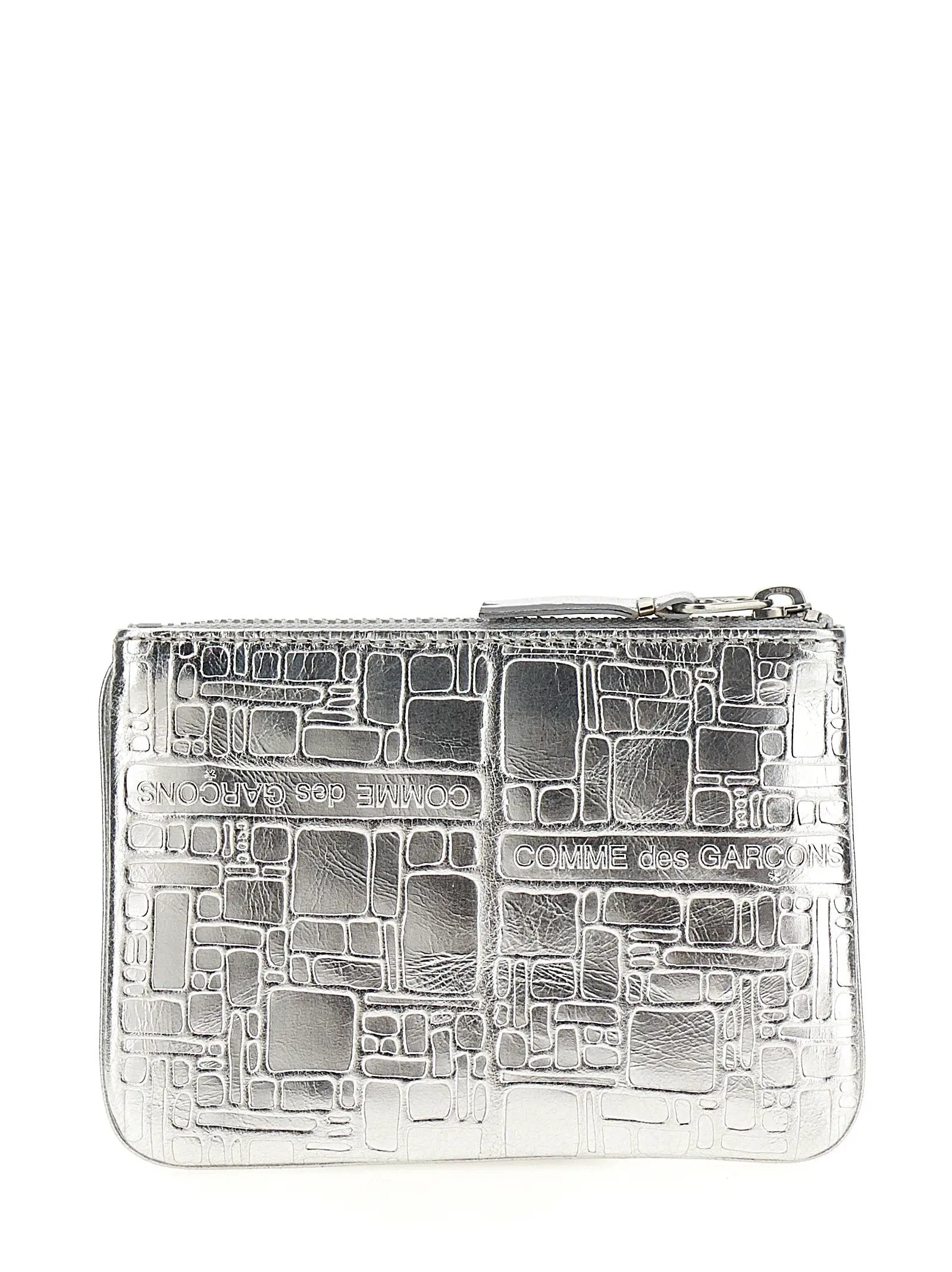 Comme Des Garçons Silver Calfskin Cardholder