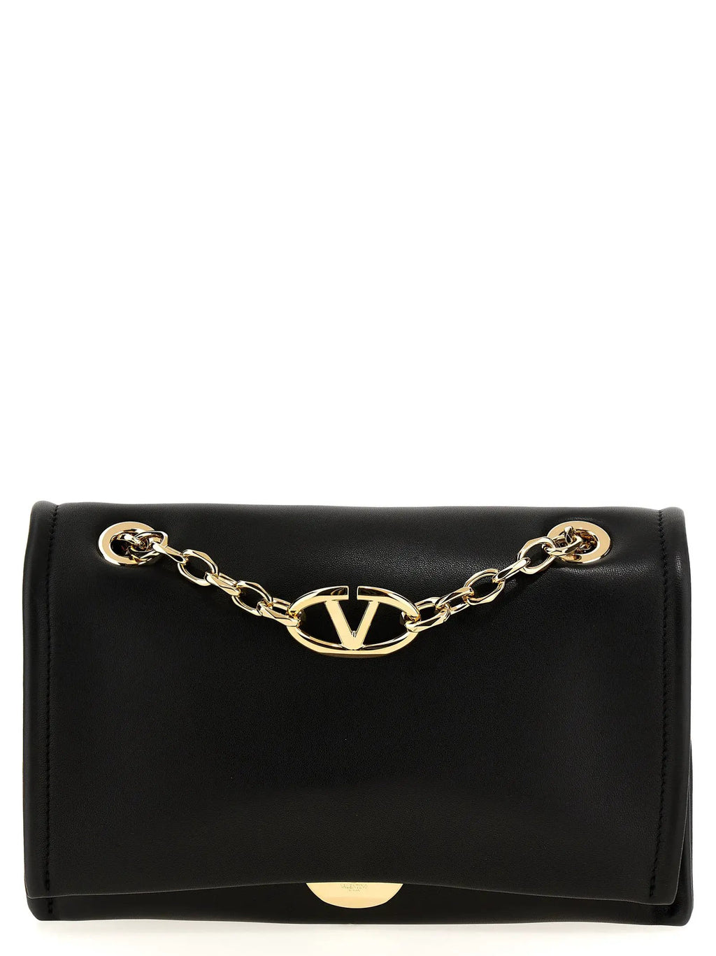 Valentino Garavani Black Lamb Leather Shoulder Bag