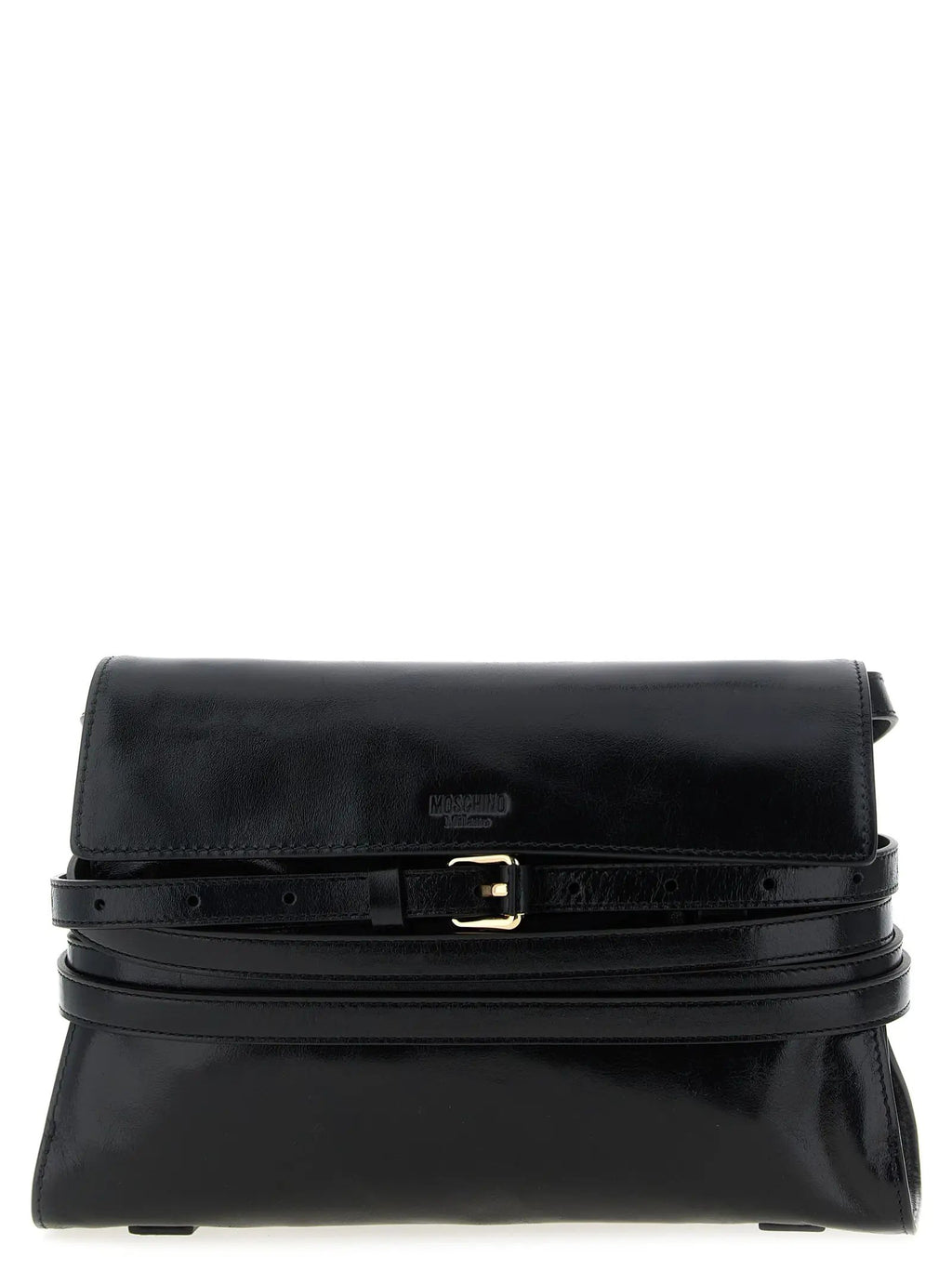 Moschino Black Leather Crossbody Bag