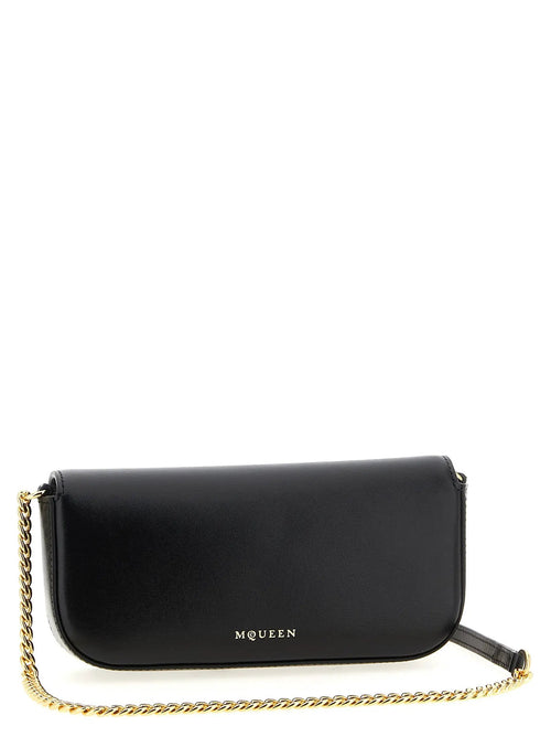 Sac bandoulière en cuir de veau noir Alexander McQueen