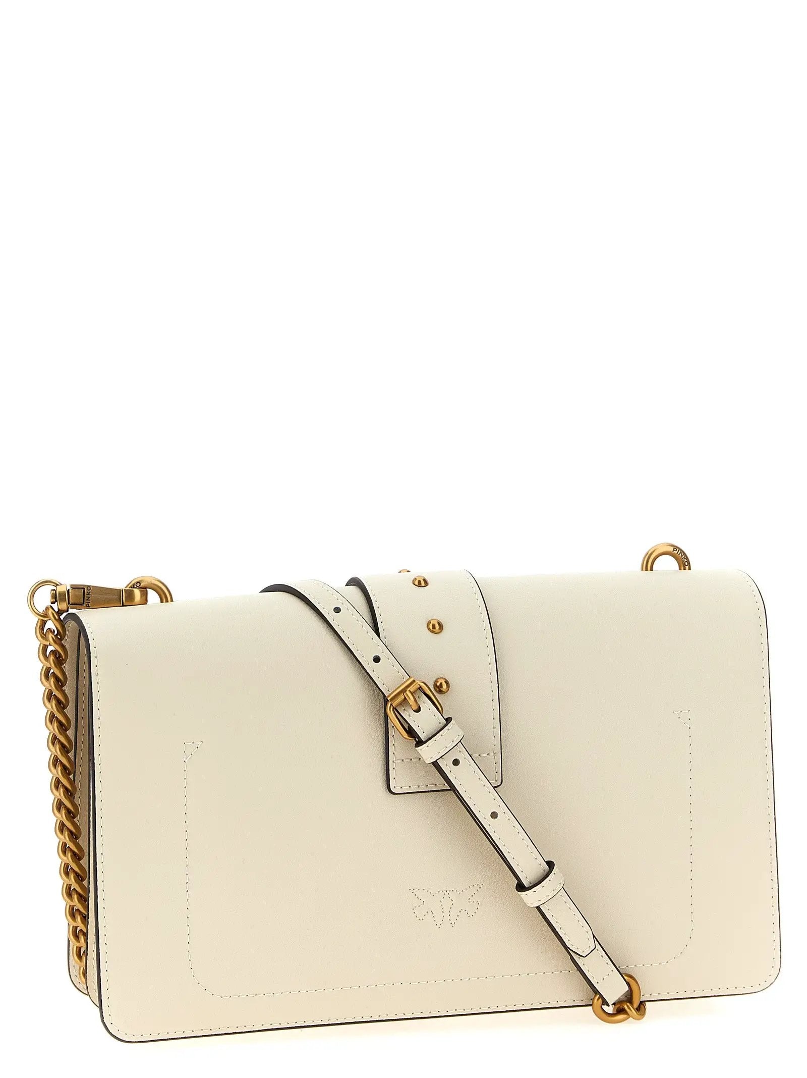 PINKO White Goatskin Crossbody Bag