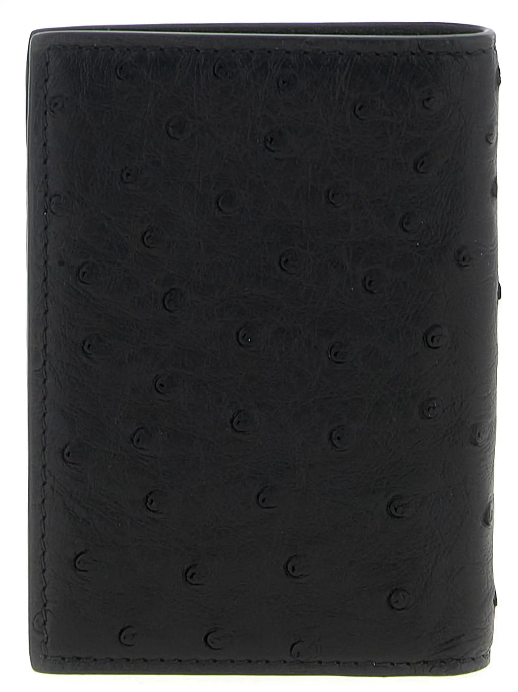 Valentino Garavani Black Ostrich Skin Cardholder