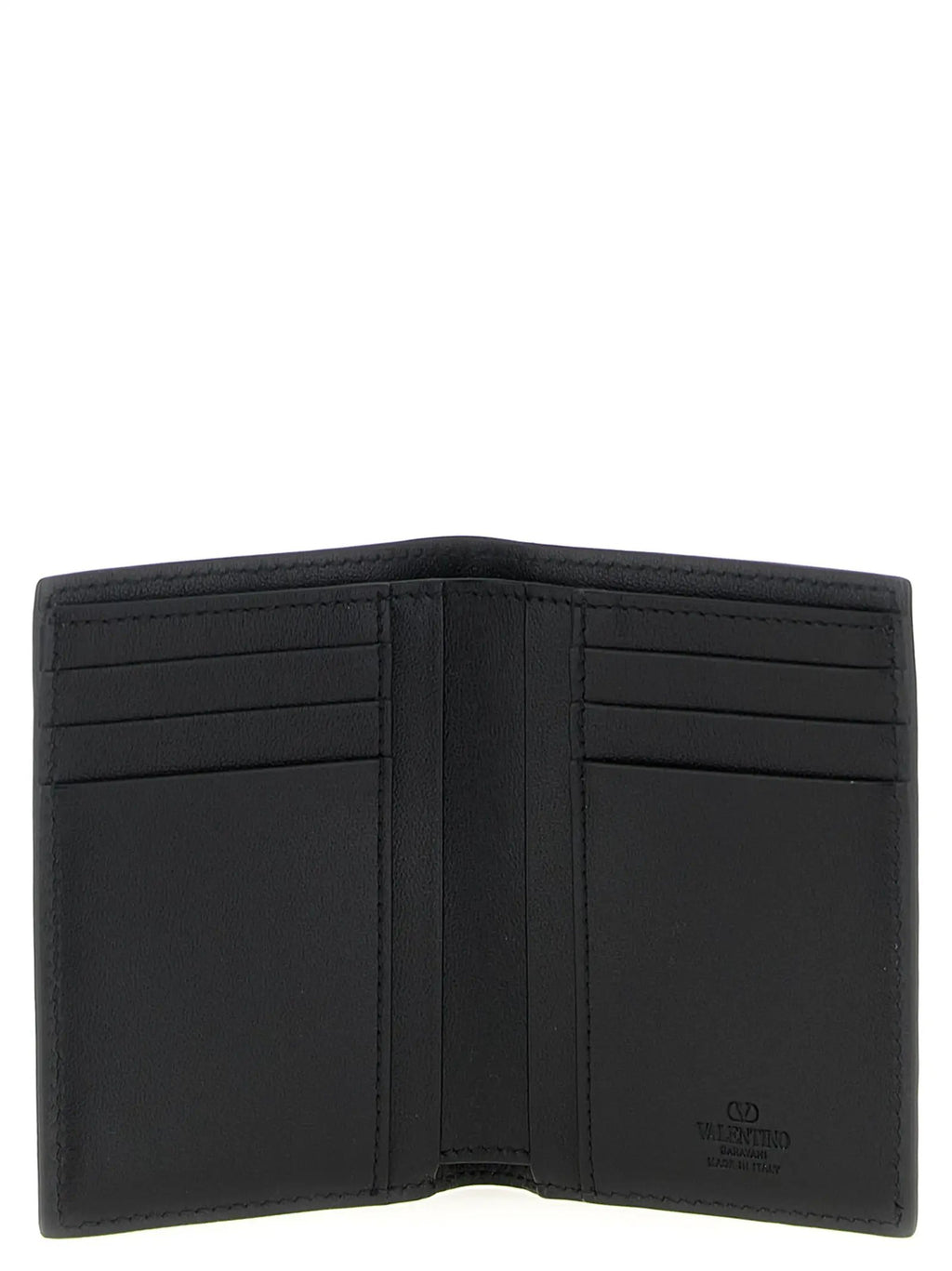 Valentino Garavani Black Ostrich Skin Cardholder