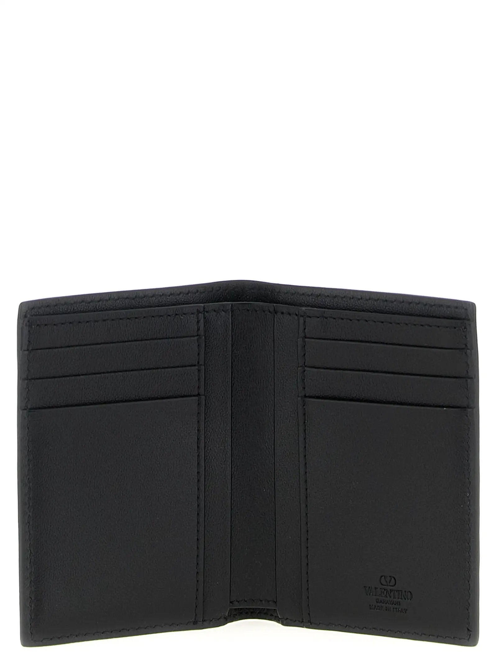 Valentino Garavani Black Ostrich Skin Cardholder