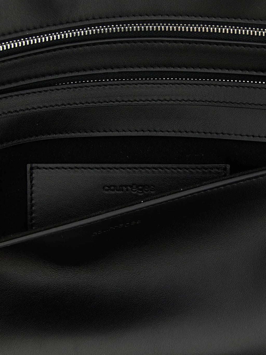 Courrèges Black Cowhide Clutch Bag