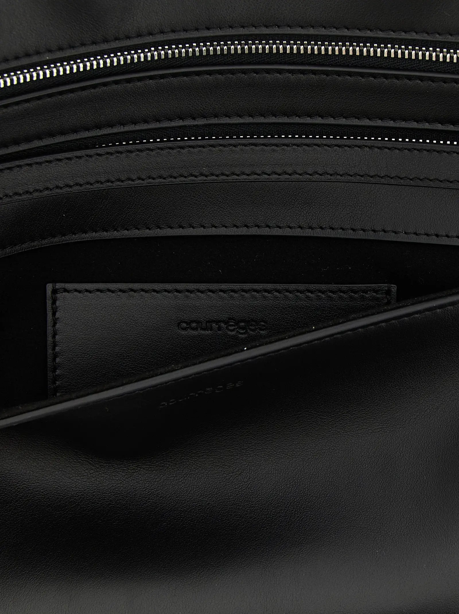 Courrèges Black Cowhide Clutch Bag