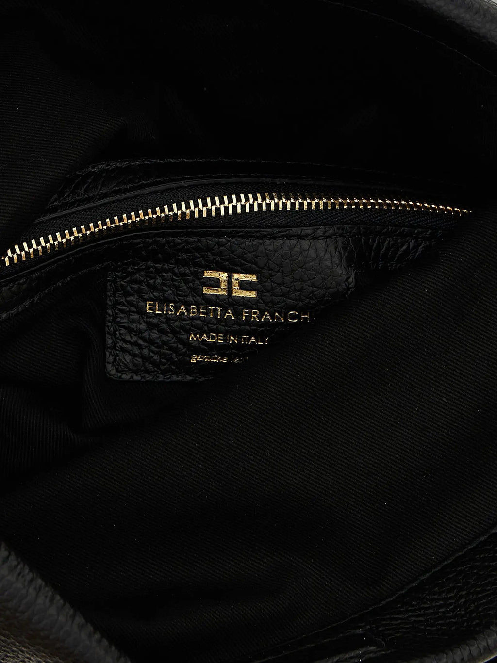 Elisabetta Franchi Black Calfskin Shoulder Bag