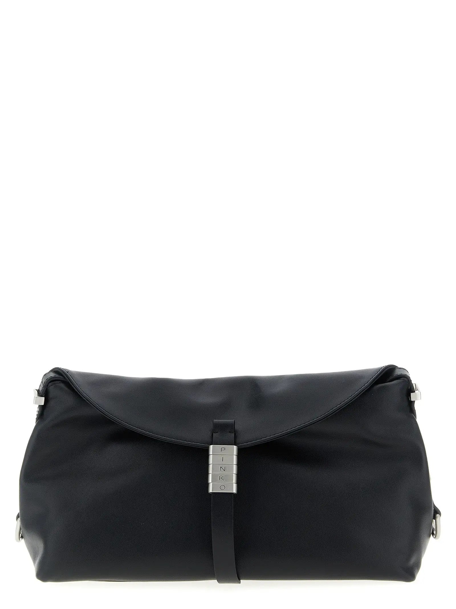 PINKO Black Goatskin Shoulder Bag