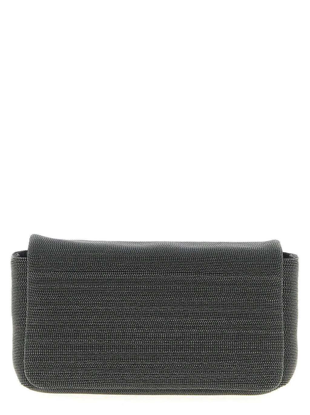 Brunello Cucinelli Black Leather Clutch Bag