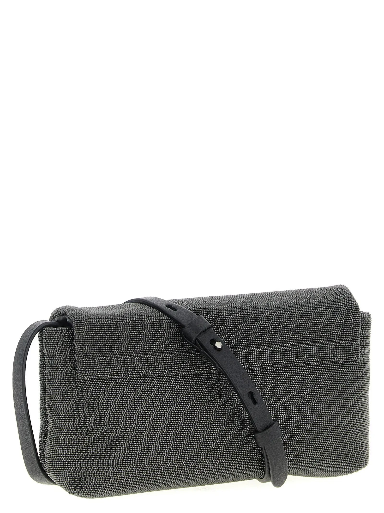 Brunello Cucinelli Black Leather Clutch Bag