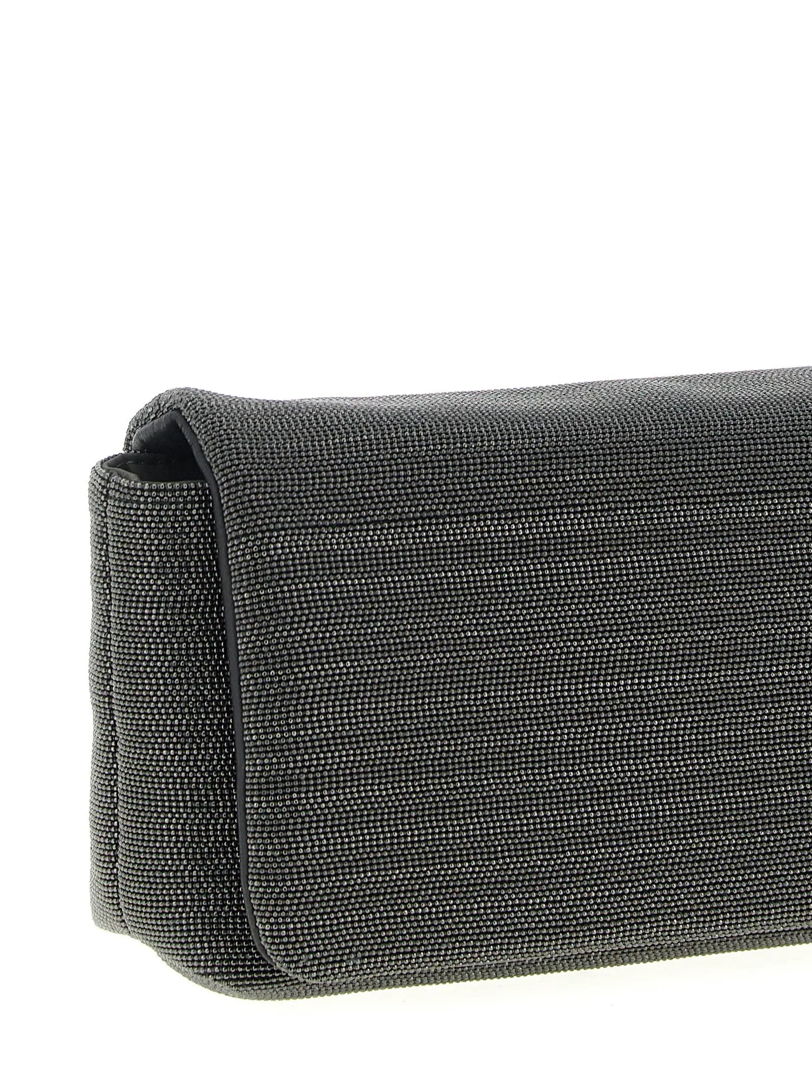 Brunello Cucinelli Black Leather Clutch Bag