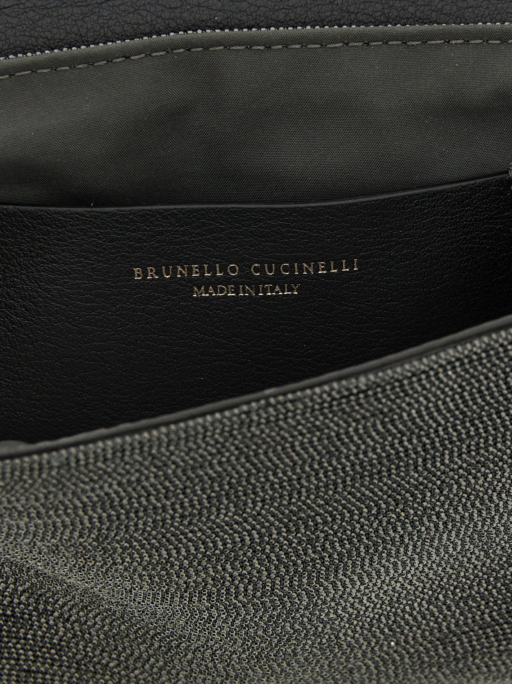Brunello Cucinelli Black Leather Clutch Bag