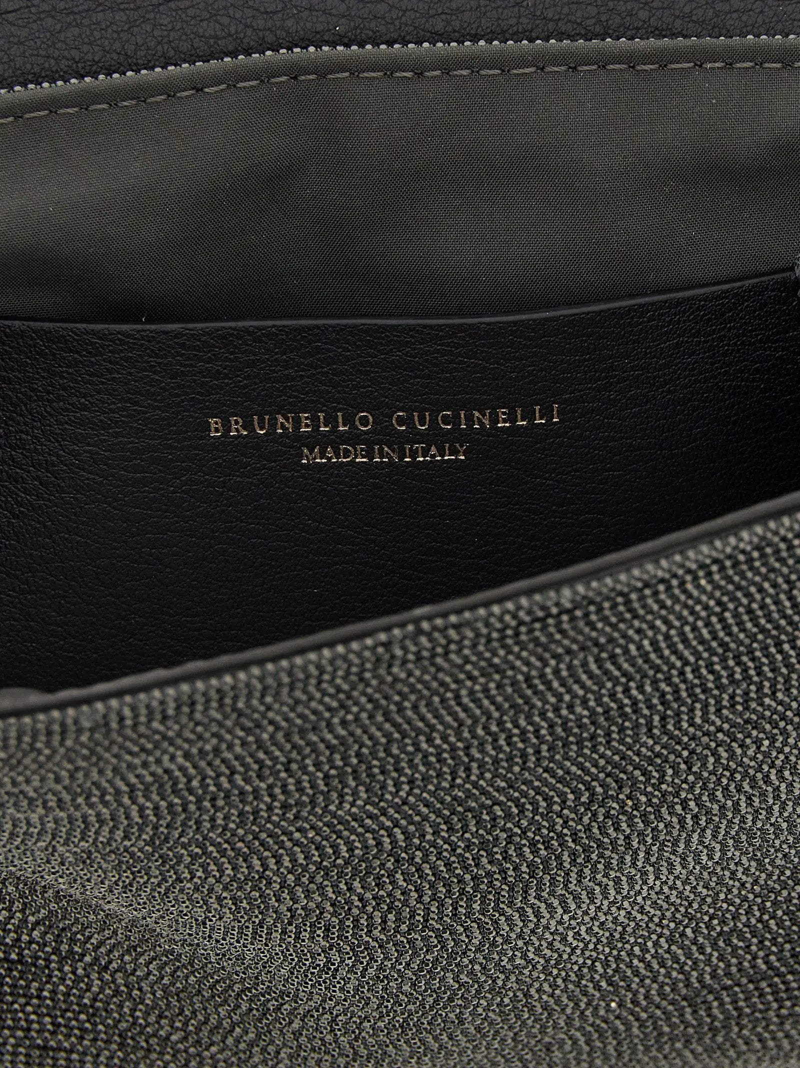 Brunello Cucinelli Black Leather Clutch Bag