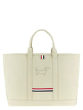 Thom Browne White Calfskin Tote Bag