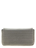 Brunello Cucinelli Silver Leather Clutch Bag