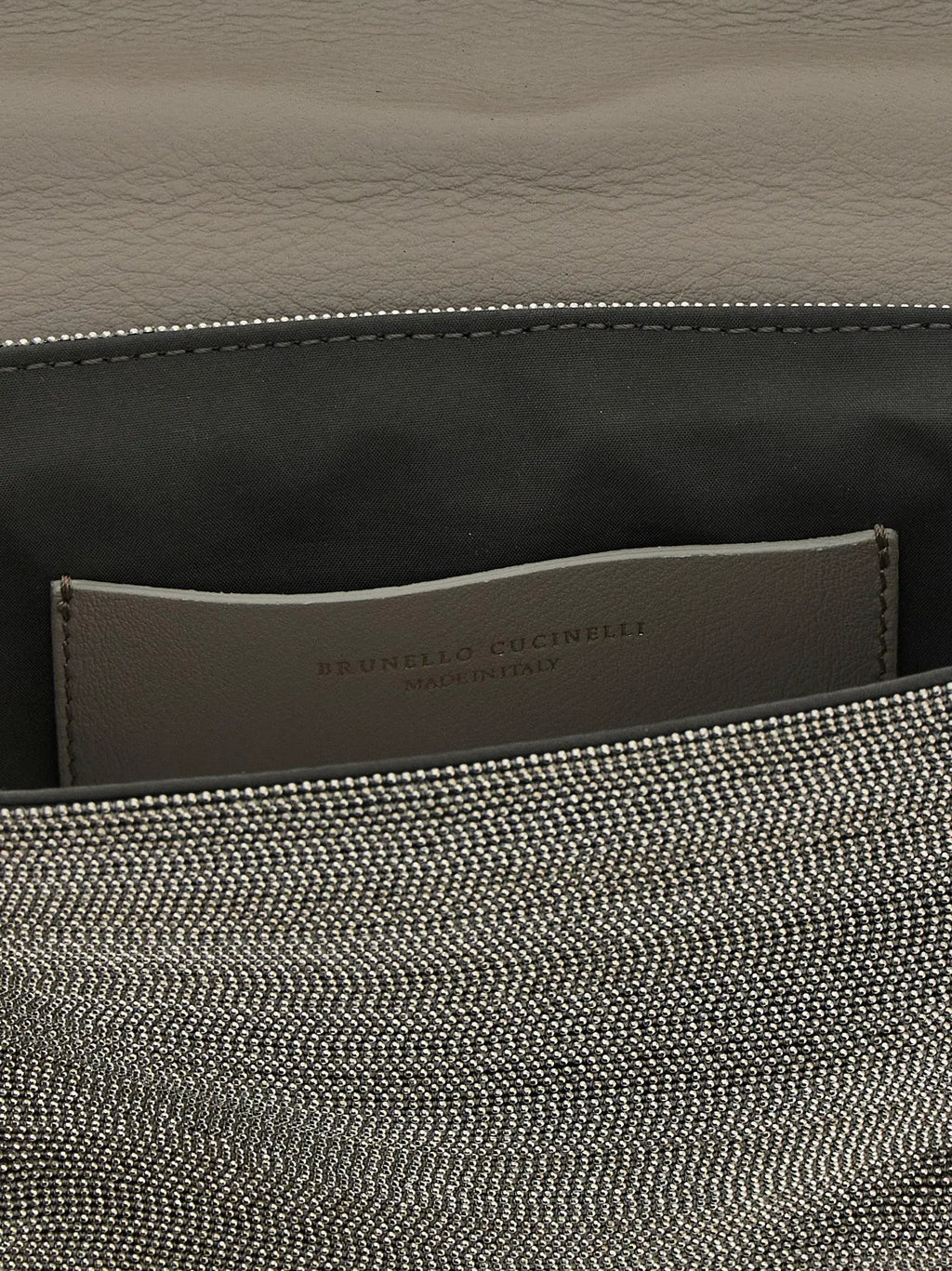 Brunello Cucinelli Silver Leather Clutch Bag