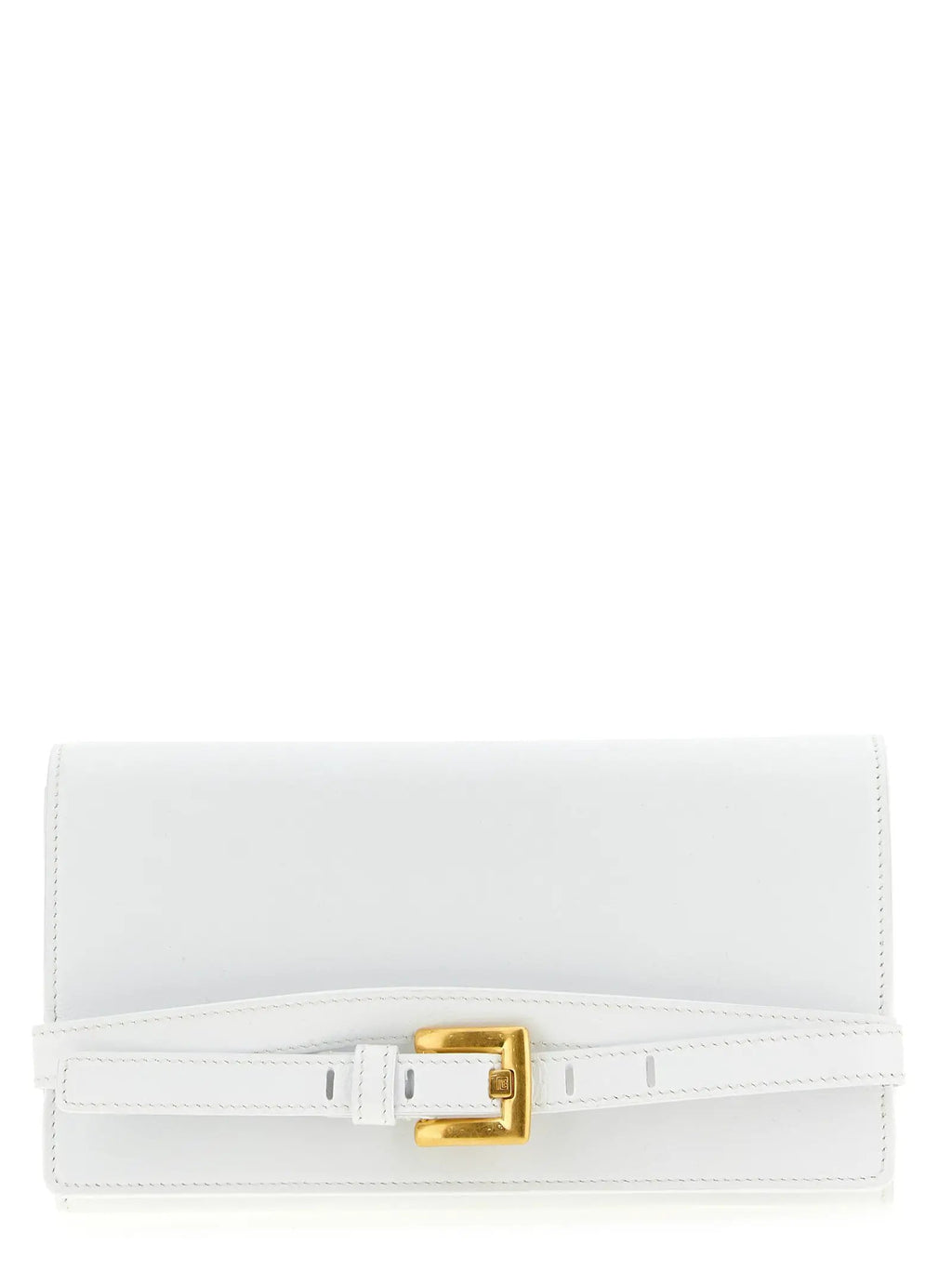 Balmain White Calfskin Cardholder