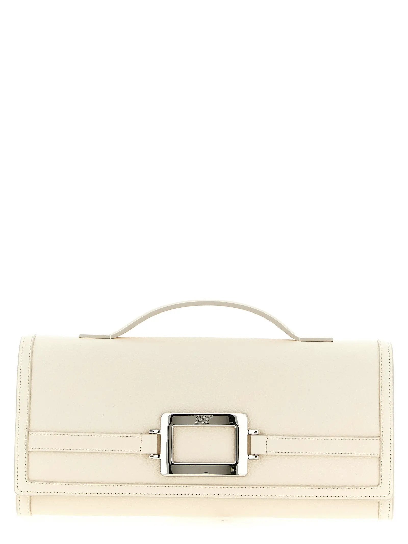 Roger Vivier White Calfskin Clutch Bag