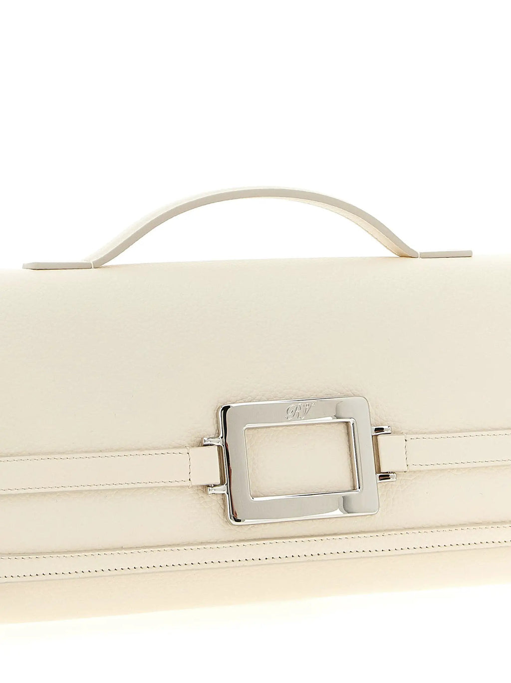Roger Vivier White Calfskin Clutch Bag