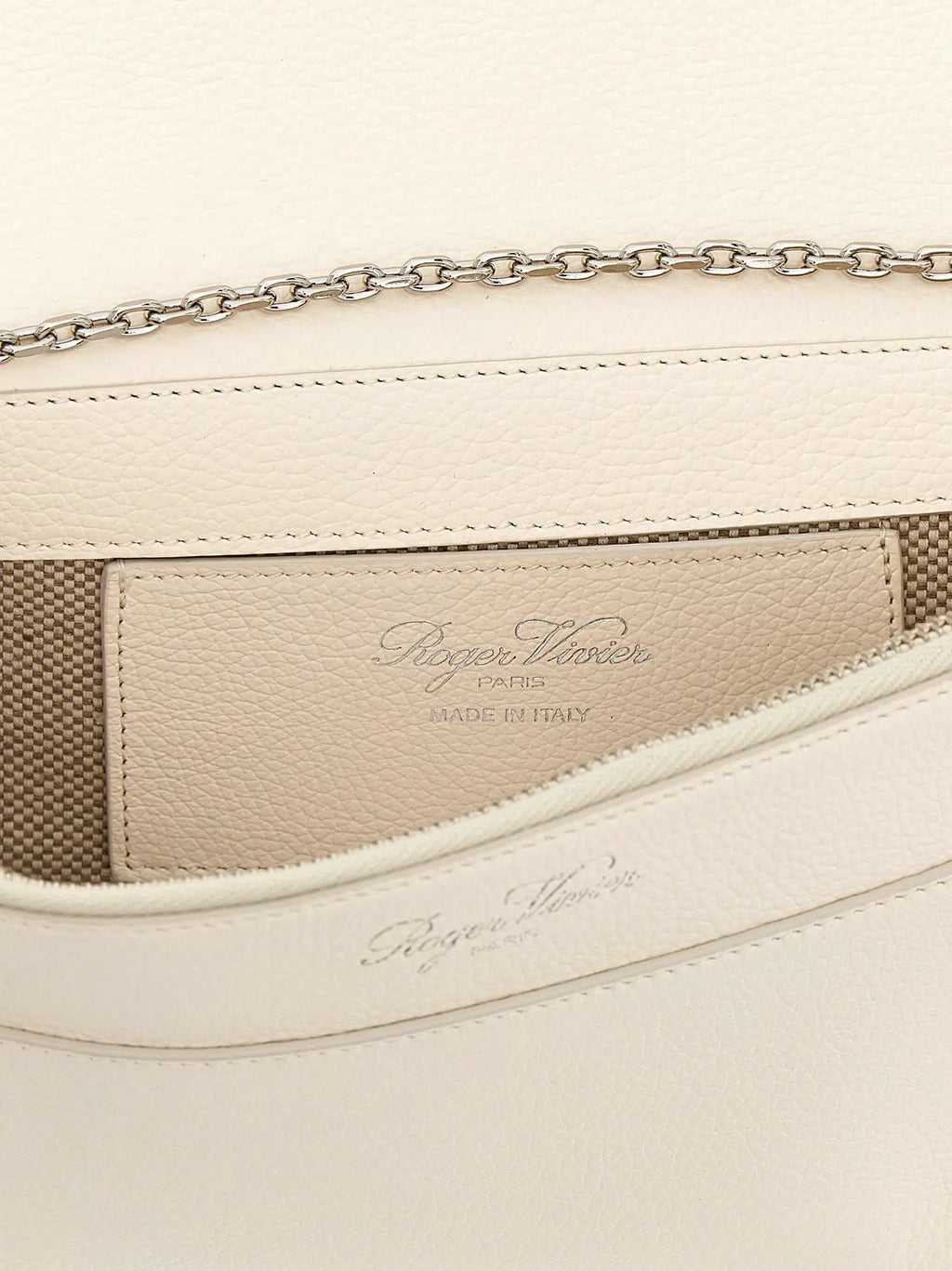 Roger Vivier White Calfskin Clutch Bag
