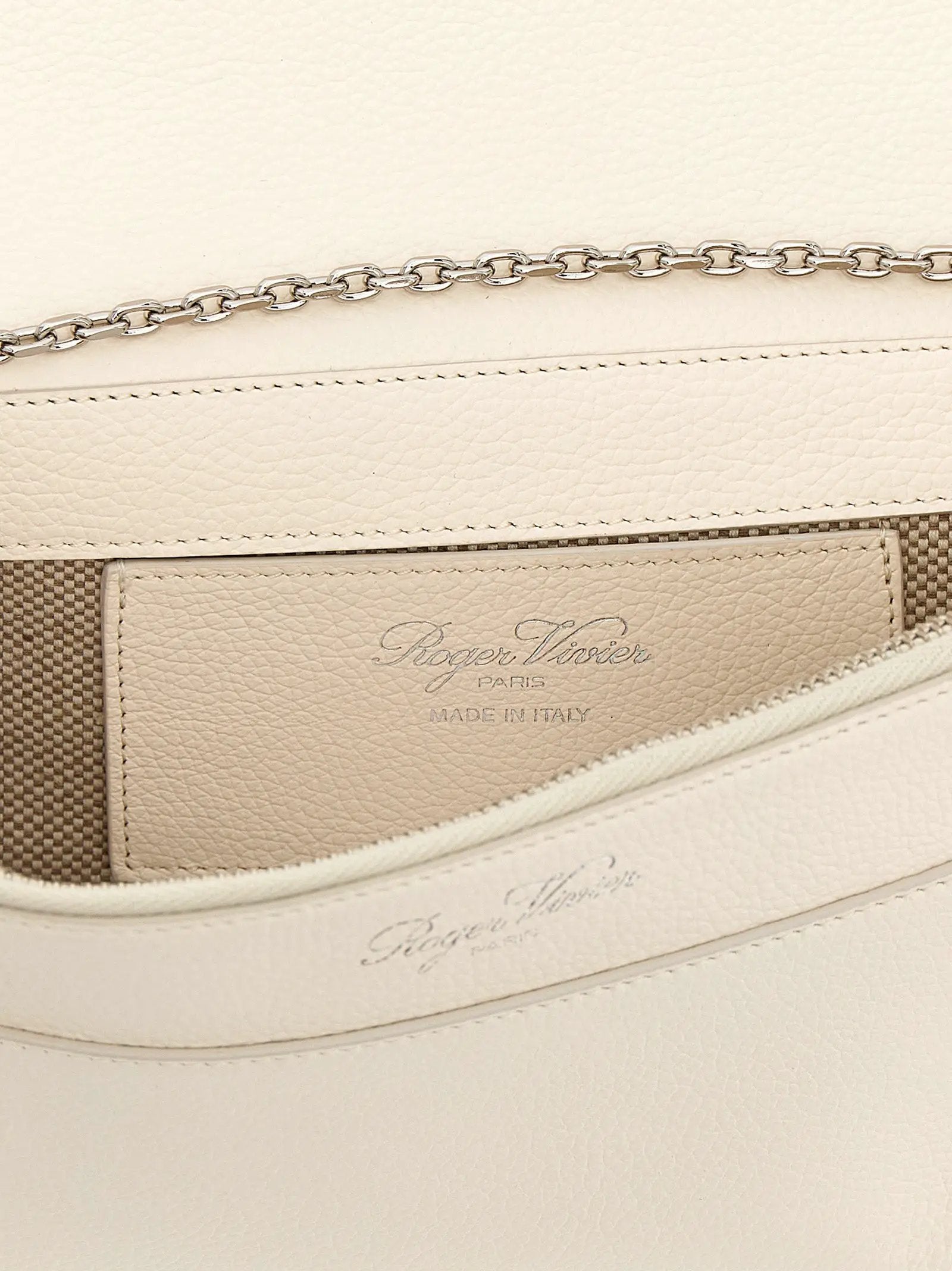 Roger Vivier White Calfskin Clutch Bag